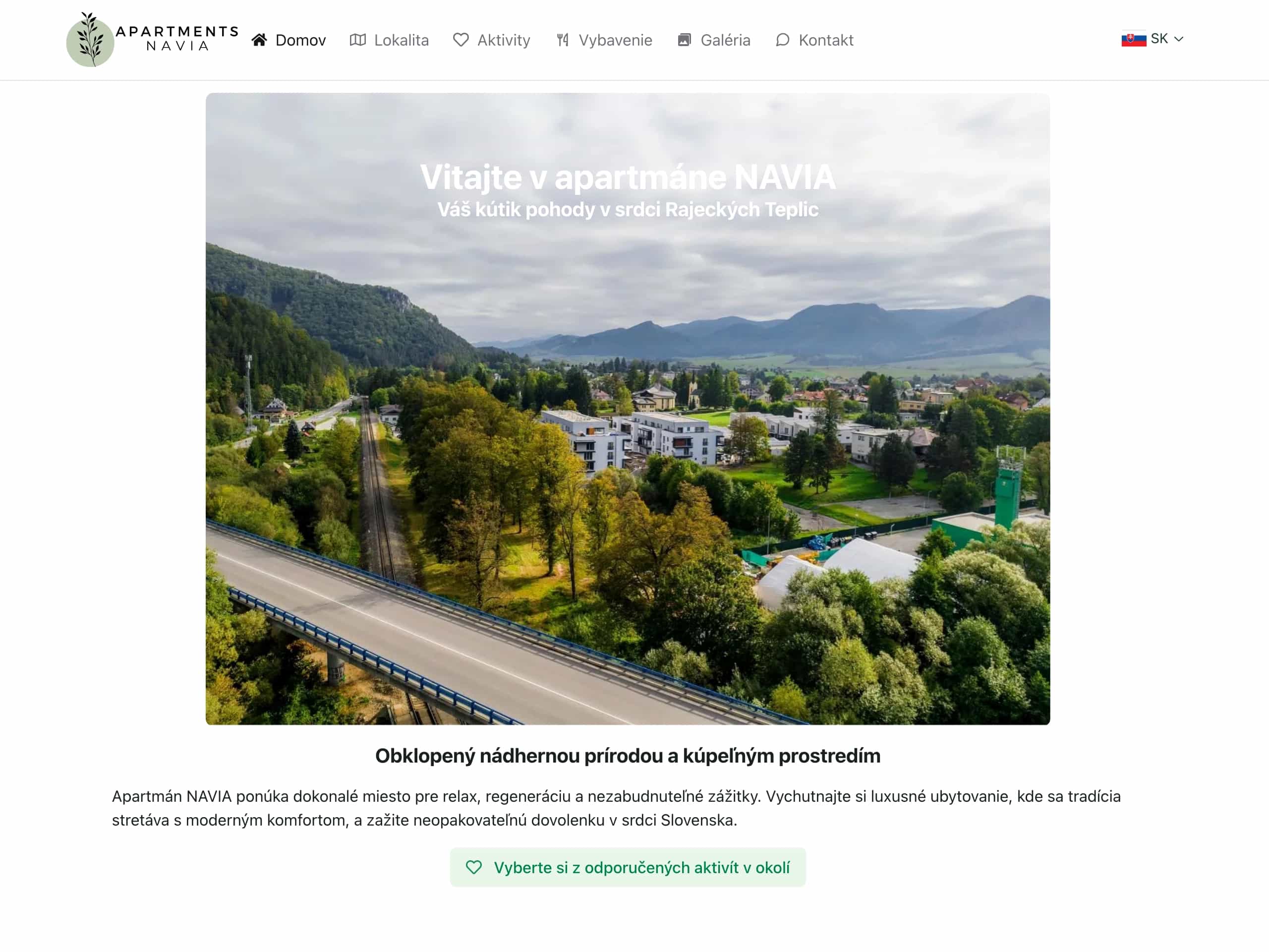 NAVIA apartments web aplikácia